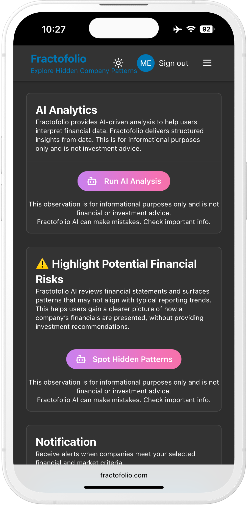 Fractofolio screenshot 1